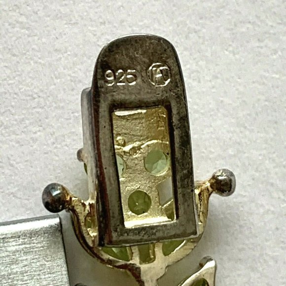 Sterling silver 925 bracelet with chrysolites 7'' - Picture 4 of 5